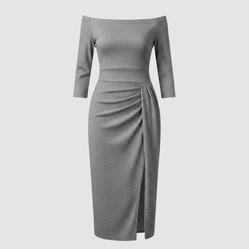 Damen Kleid | mittellange Form mit schulterfreiem Oberteil