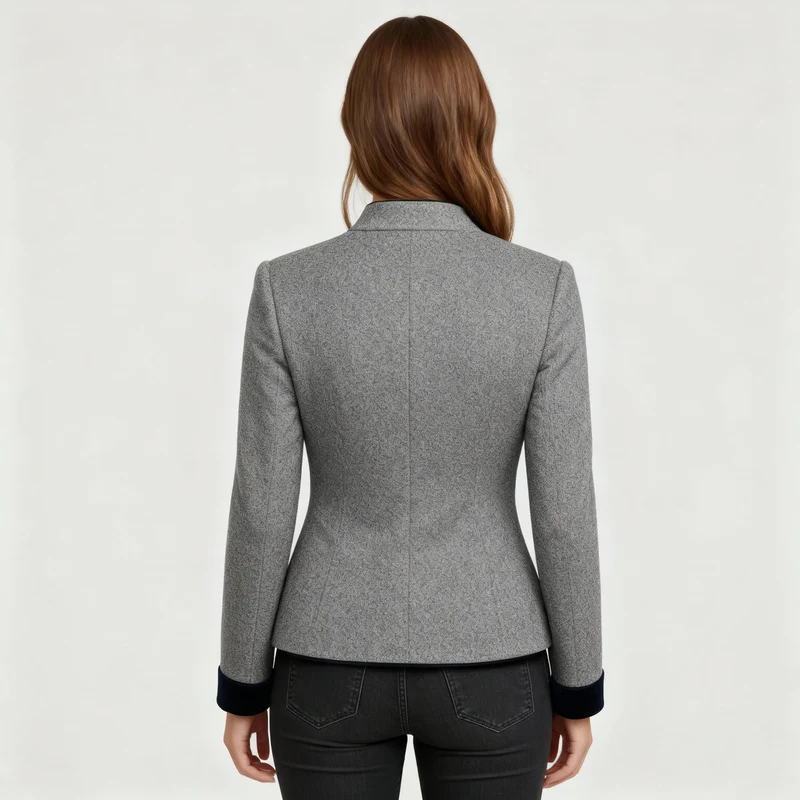 Damen Jacke | kastig geschnittene Jacke mit Mehrknopfverschluss