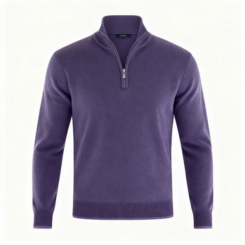 Herren Pullover | V-Ausschnitt mit Reißverschlussdetail