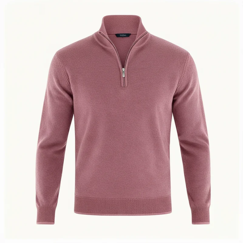 Herren Pullover | V-Ausschnitt mit Reißverschlussdetail