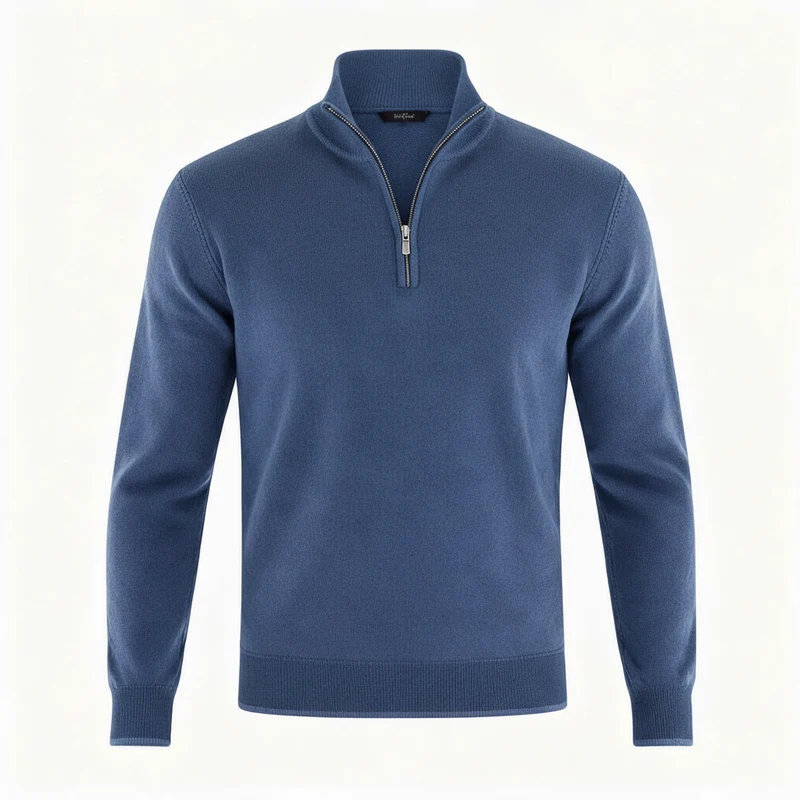 Herren Pullover | V-Ausschnitt mit Reißverschlussdetail