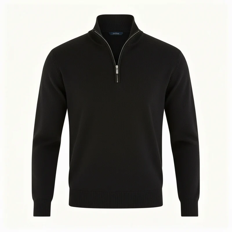 Herren Pullover | V-Ausschnitt mit Reißverschlussdetail