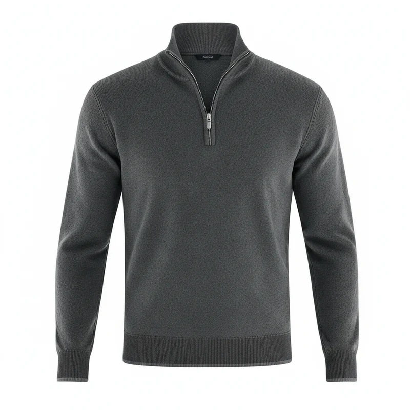 Herren Pullover | V-Ausschnitt mit Reißverschlussdetail