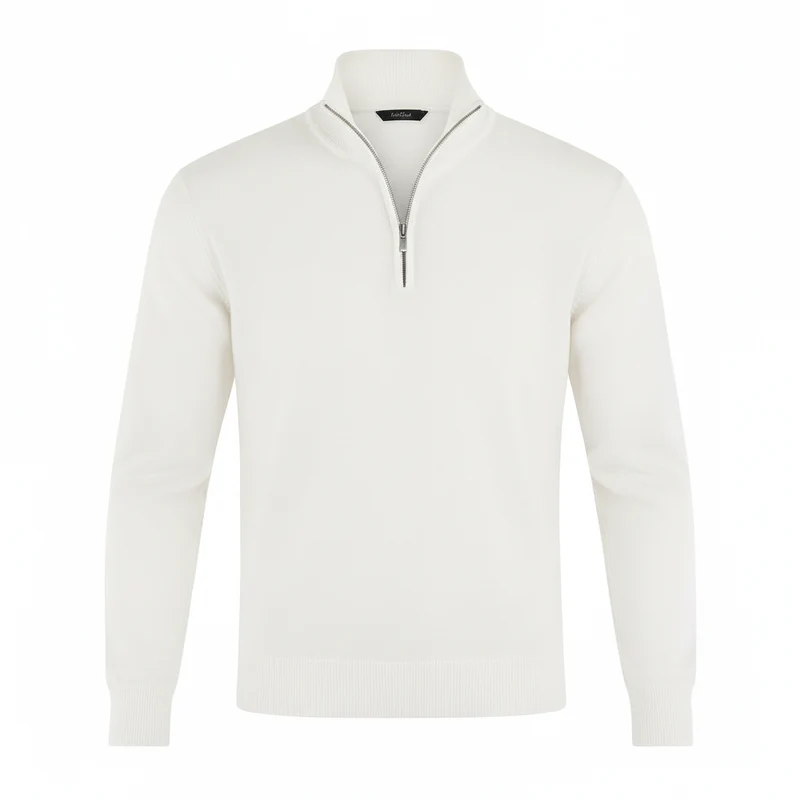 Herren Pullover | V-Ausschnitt mit Reißverschlussdetail