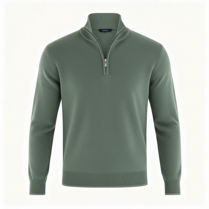 Herren Pullover | V-Ausschnitt mit Reißverschlussdetail