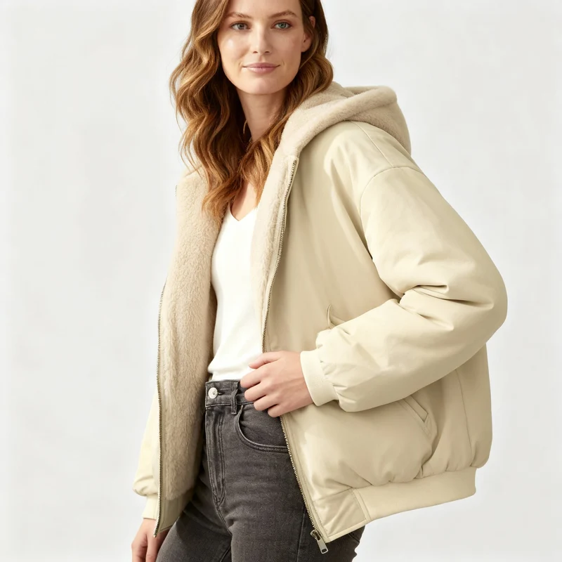 Damen Jacke | oversized Aufbau mit gesteppter Konturführung