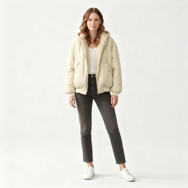 Damen Jacke | oversized Aufbau mit gesteppter Konturführung
