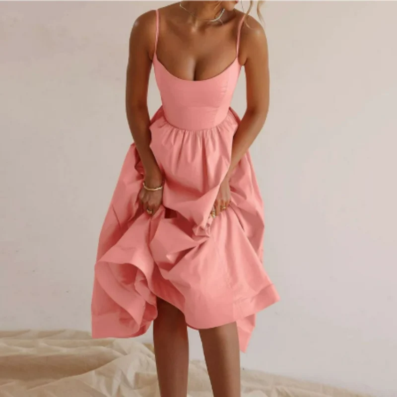 Damen Kleid Midi | A-Linien Schnitt und ärmellose Ausführung