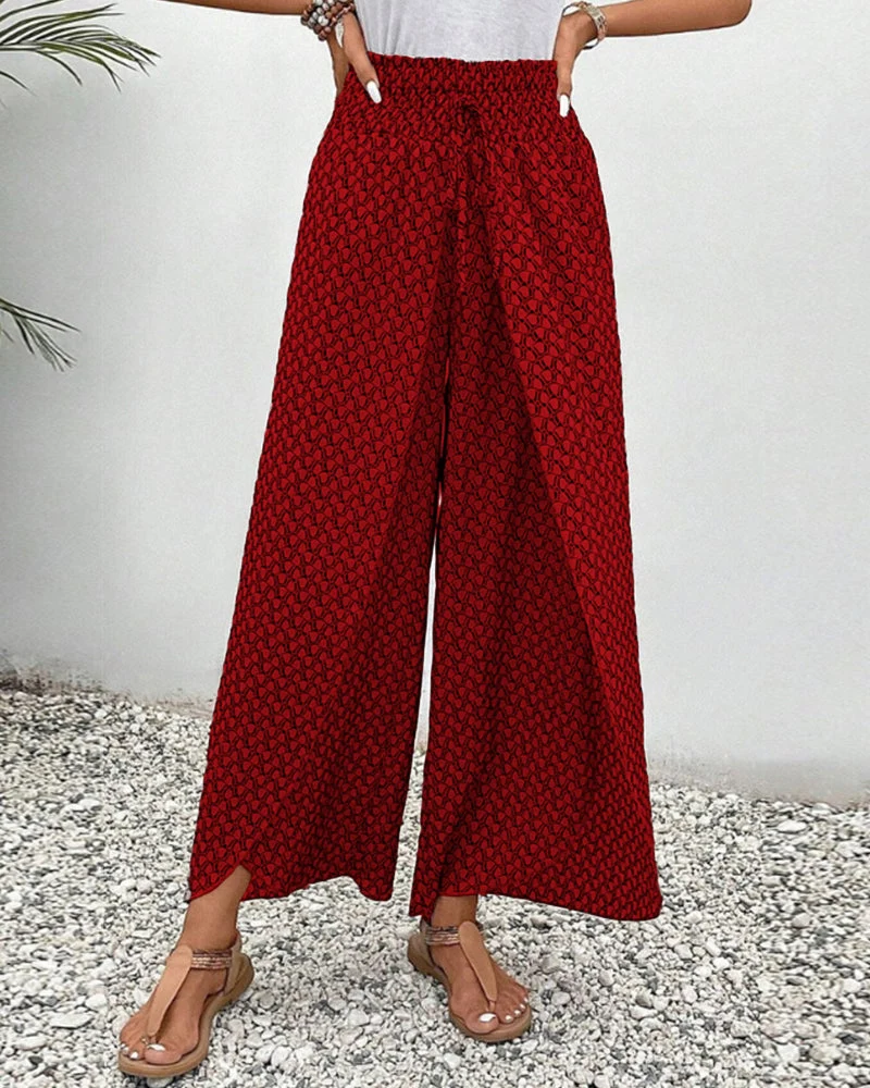 Damen Hose Sommer | hohe Taille und geometrisches Muster
