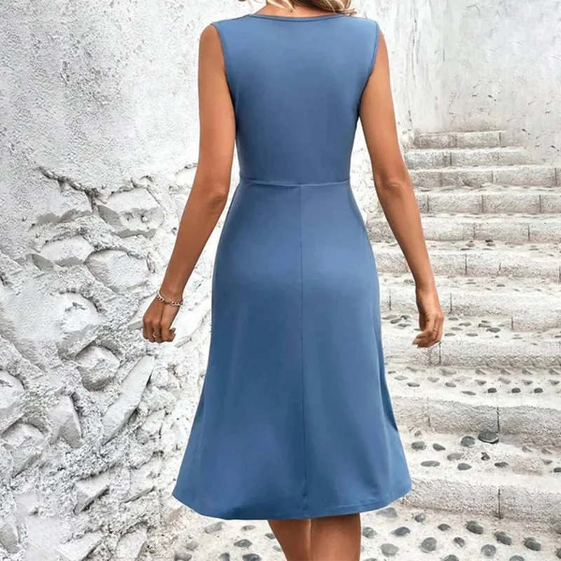 Damen Kleid | V-Ausschnitt und ärmellose Ausführung