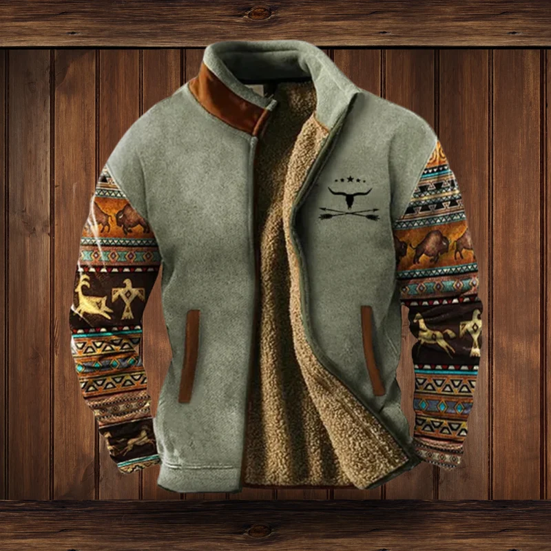 Herren Jacke | Durchgehender Reißverschluss mit Umlegekragen