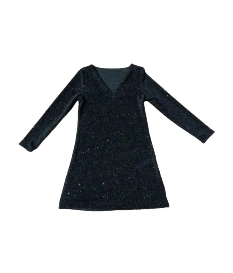 Damen Kleid | Kurze Form mit V-Ausschnitt und Langarm