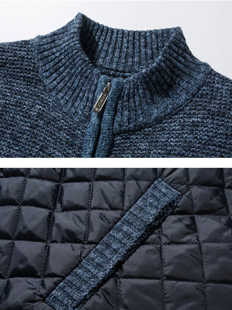 Herren Strickjacke | Karomuster und Frontverschluss