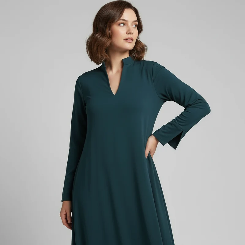 Damenkleid | Lange Ausführung mit gerader Linienführung
