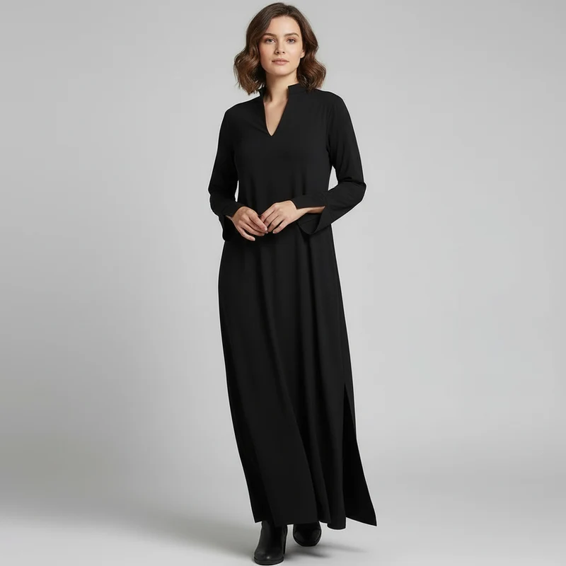 Damenkleid | Lange Ausführung mit gerader Linienführung
