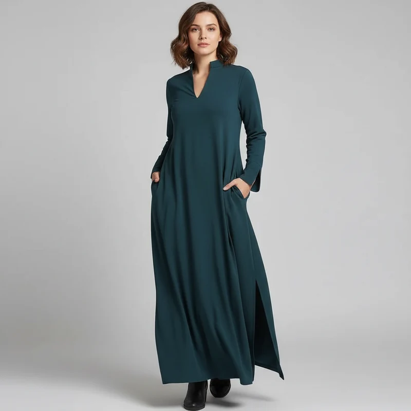 Damenkleid | Lange Ausführung mit gerader Linienführung