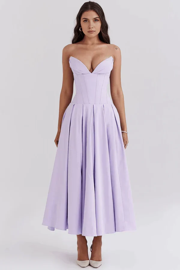 Damenkleid | Trägerlose Ausführung und mittlere Länge