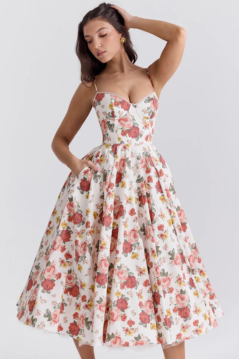 Damenkleid | A-Linie Rock und Korsettoberteil