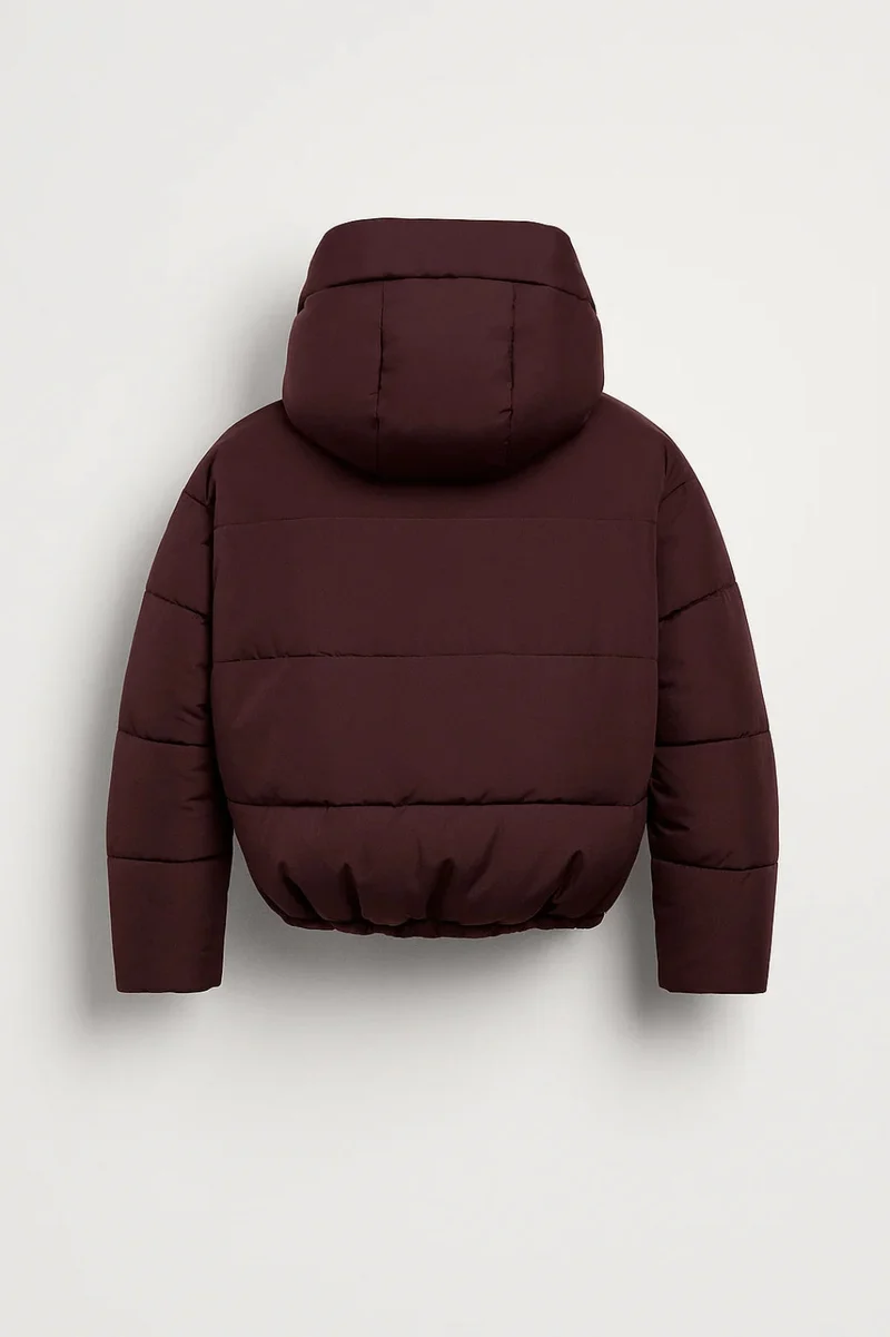 Damenjacke | Kurze gesteppte Jacke mit Kapuze und elastischem Saum