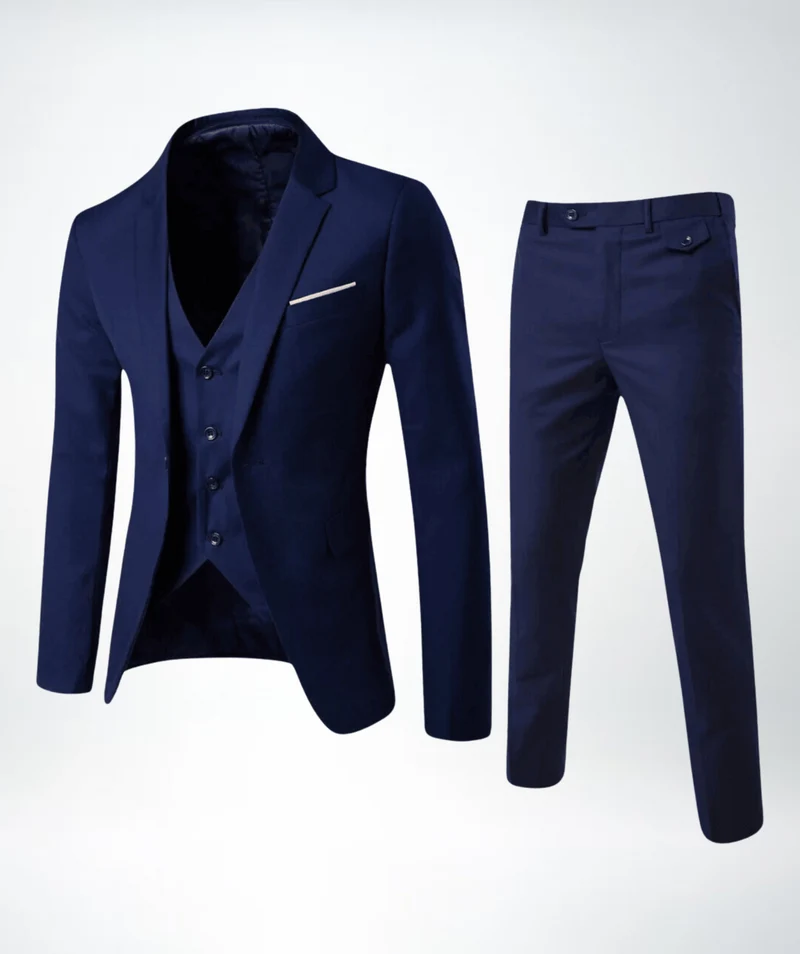 Herren Dreiteiliger Anzug | Taillierte Jacke Weste Hose