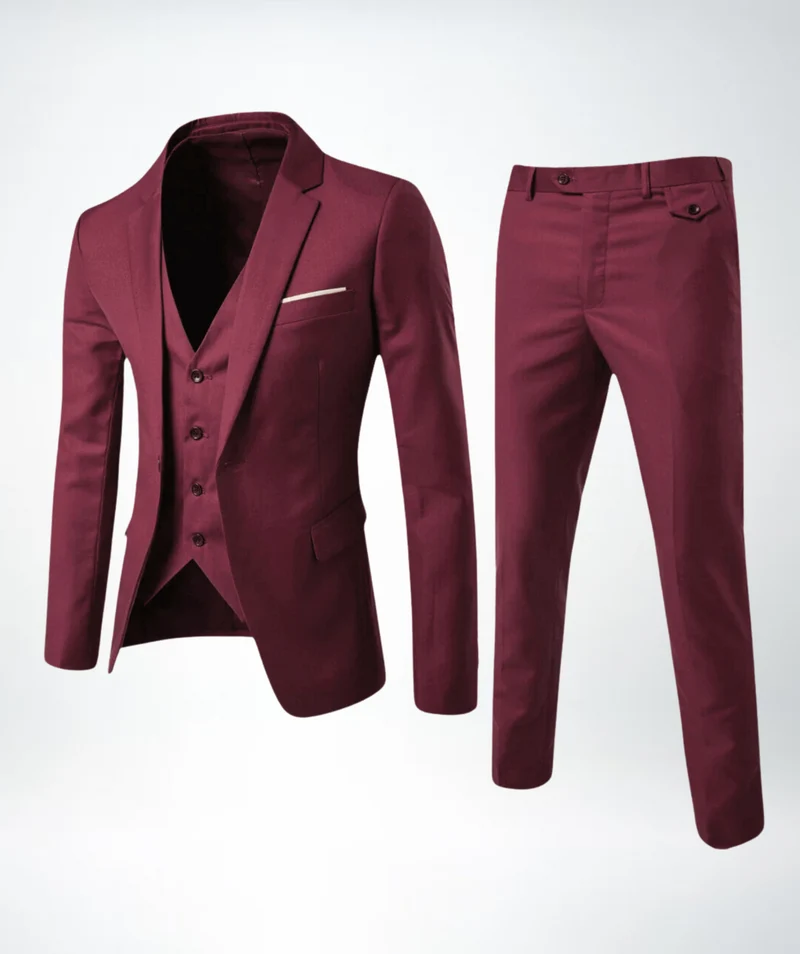 Herren Dreiteiliger Anzug | Taillierte Jacke Weste Hose