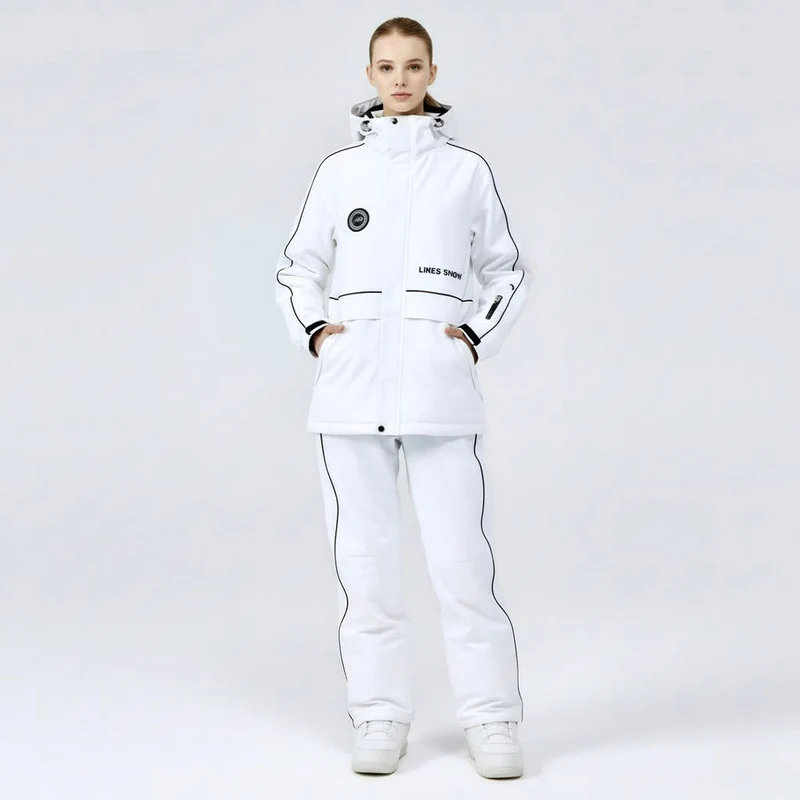 Unisex Skianzug Set | Weißer Zweiteiler für Winteraktivitäten