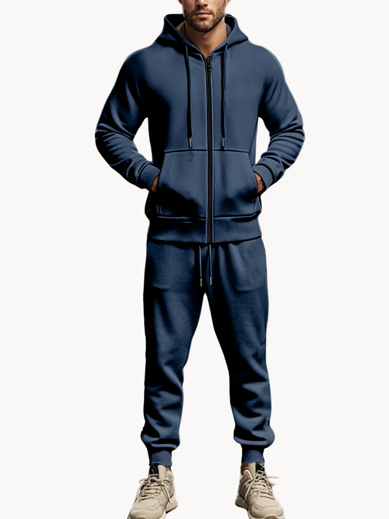 Herren Sport- und Freizeitset | Hoodie und Jogginghose Marineblau