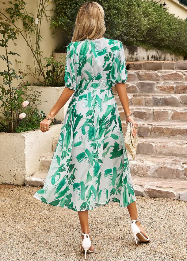 Estella™ - Schmeichelhaftes Blumen-Midi-Kleid