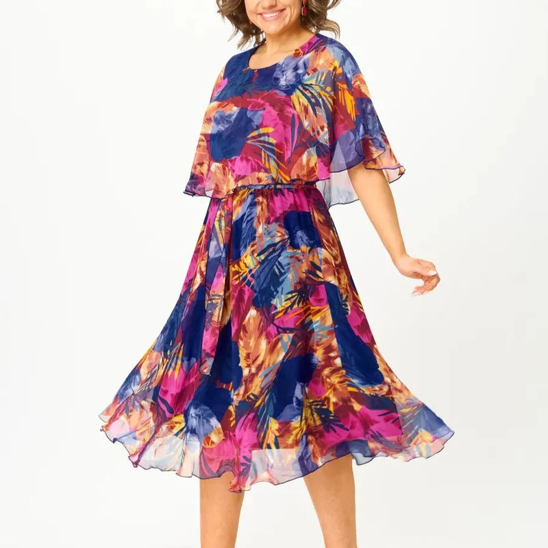 Eileen™ - Florales Midi-Kleid