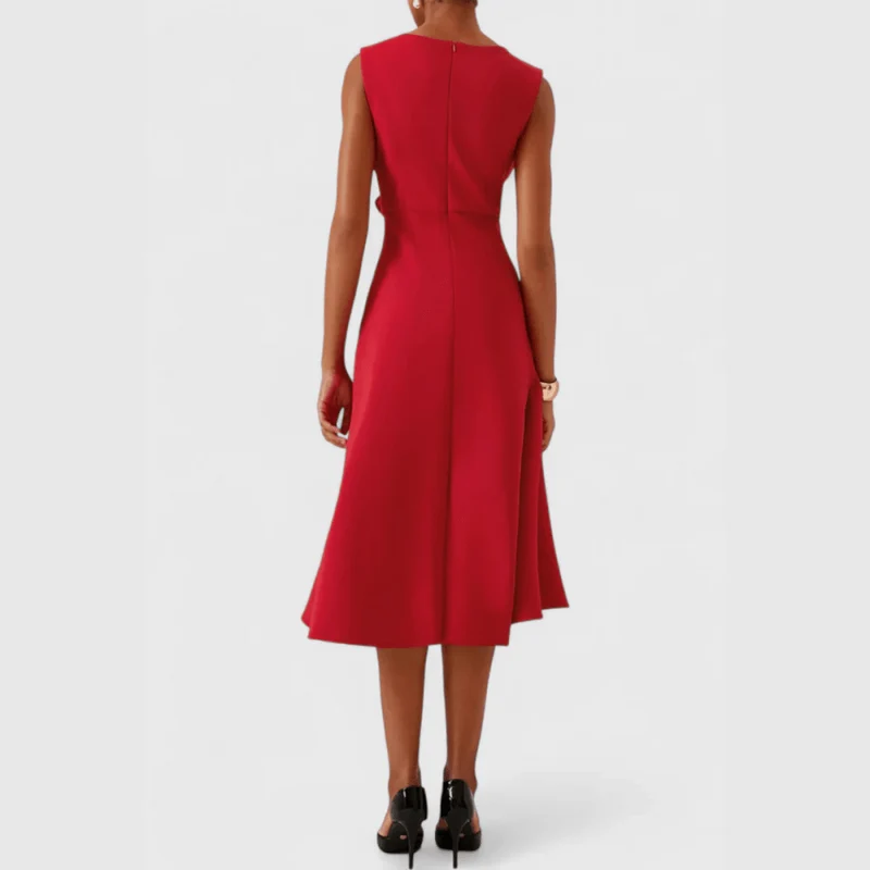 Sheila™ - Drapiertes asymmetrisches Midikleid