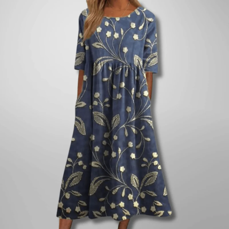 Gail™ - Entspanntes Floral-Midi-Kleid