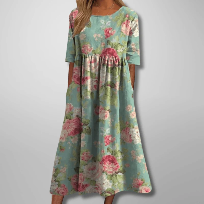 Gail™ - Entspanntes Floral-Midi-Kleid
