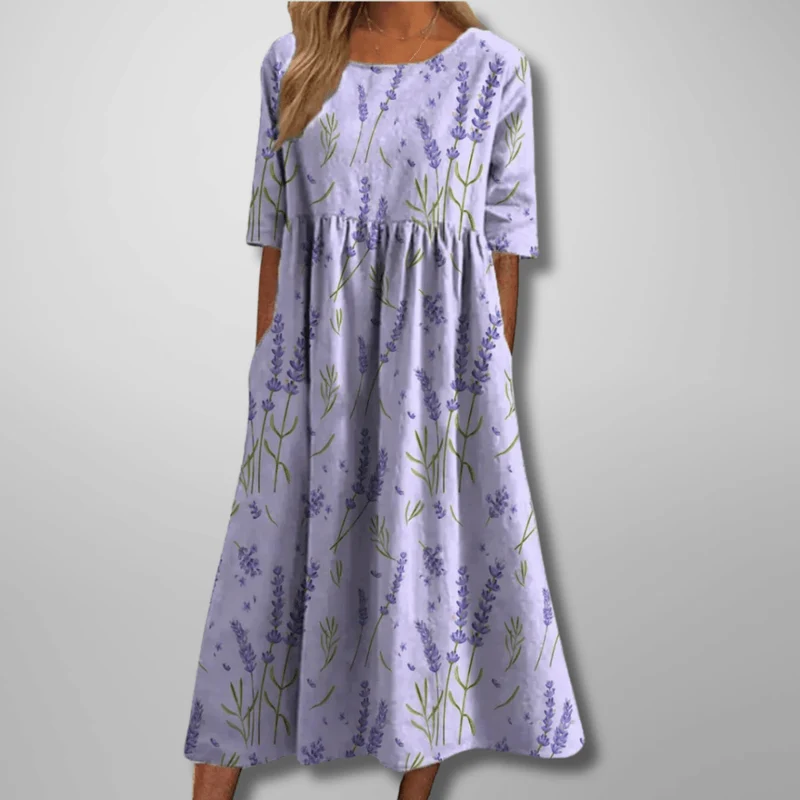 Gail™ - Entspanntes Floral-Midi-Kleid
