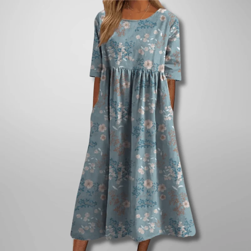 Gail™ - Entspanntes Floral-Midi-Kleid