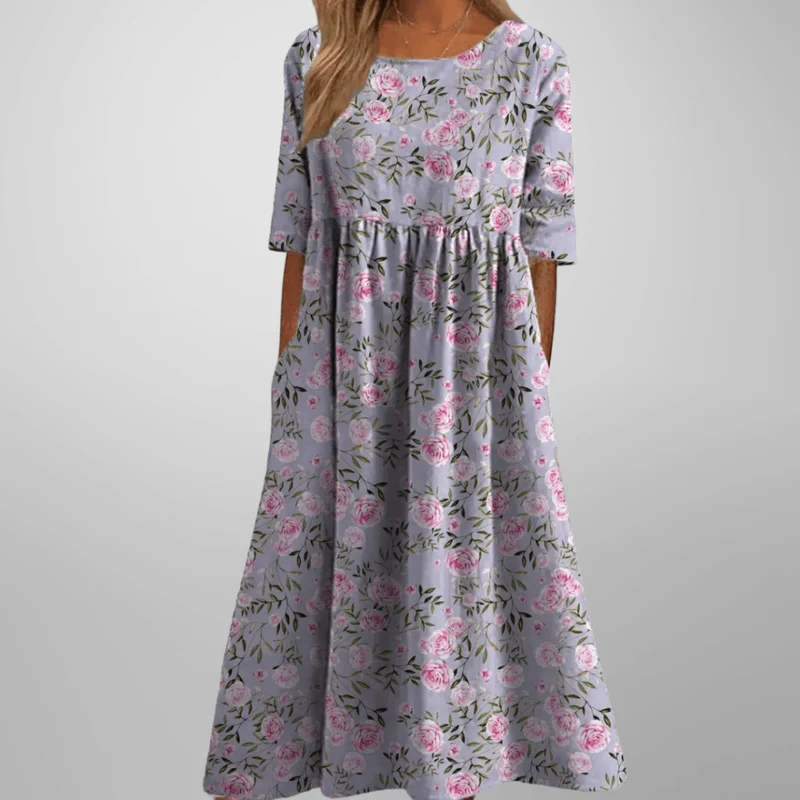 Gail™ - Entspanntes Floral-Midi-Kleid