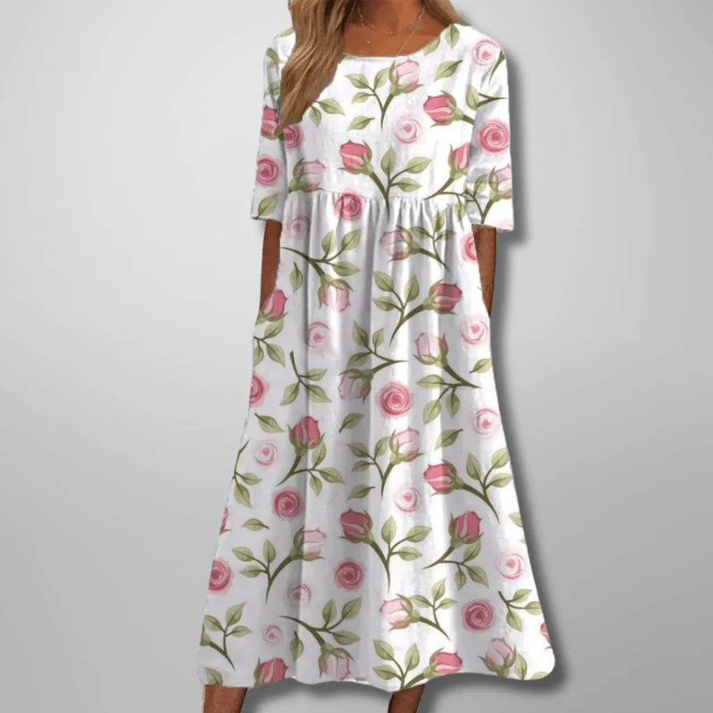 Gail™ - Entspanntes Floral-Midi-Kleid