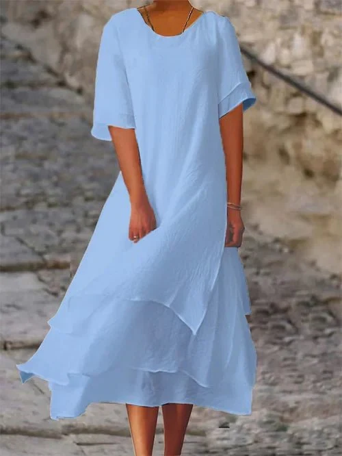 Senna™ - Kurzärmliges Kleid mit Doppel-Layer