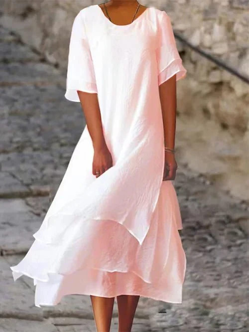 Senna™ - Kurzärmliges Kleid mit Doppel-Layer