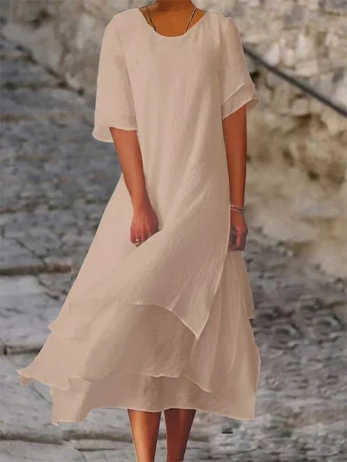 Senna™ - Kurzärmliges Kleid mit Doppel-Layer