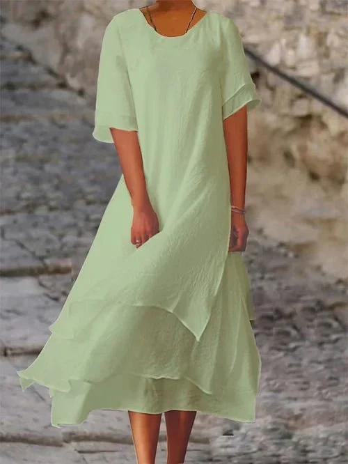 Senna™ - Kurzärmliges Kleid mit Doppel-Layer