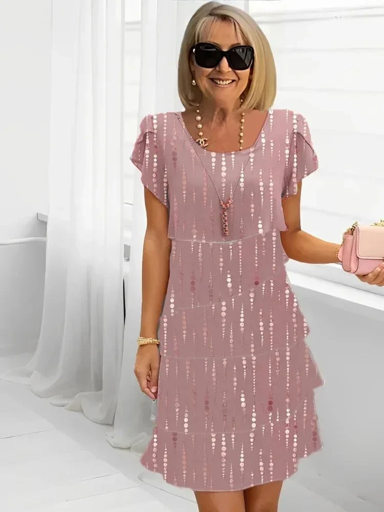Rosie™ - Blumen Tiered Chiffon Kleid