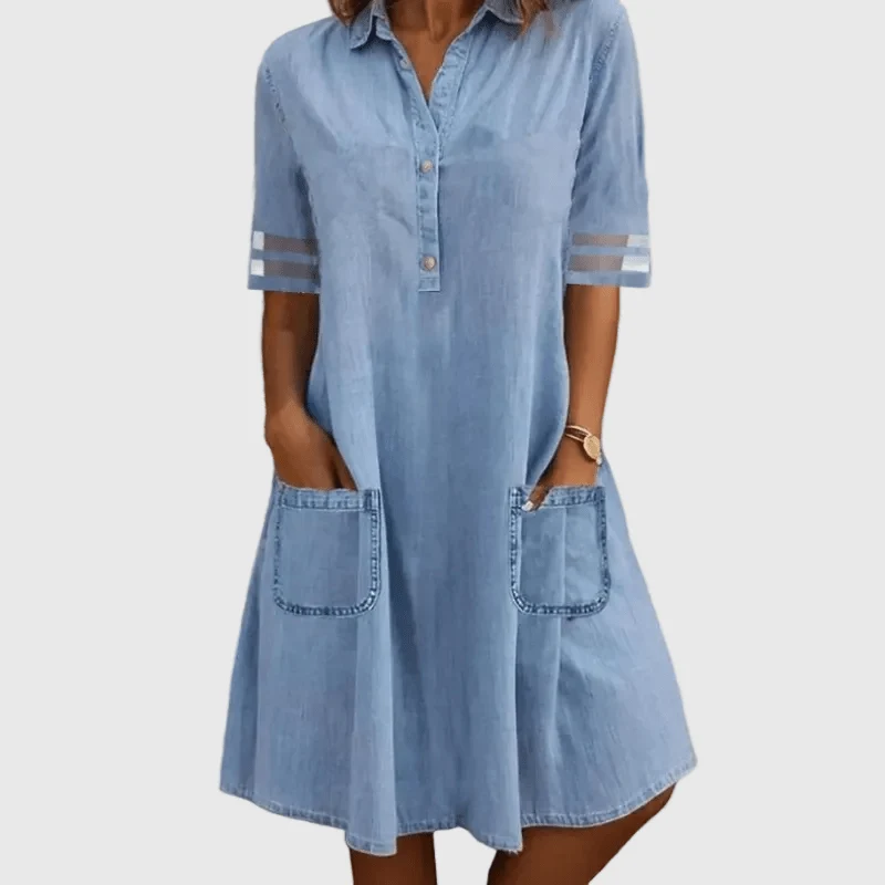 Leila™ - Fließendes Denim-Minikleid