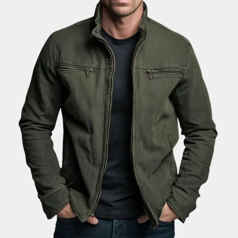 CARLOS™ – Vintage-Baumwolljacke mit Reißverschluss
