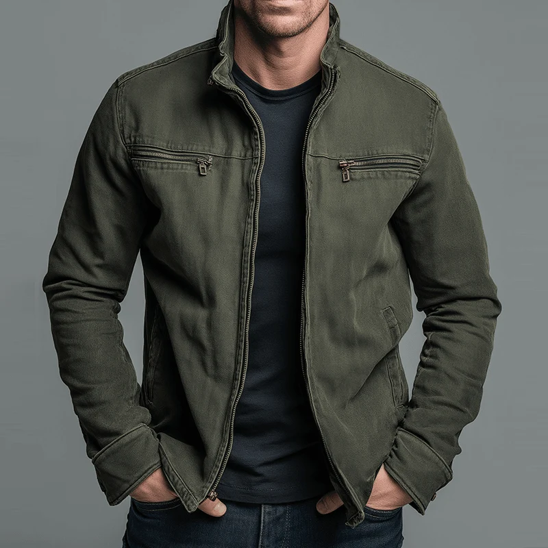 CARLOS™ – Vintage-Baumwolljacke mit Reißverschluss