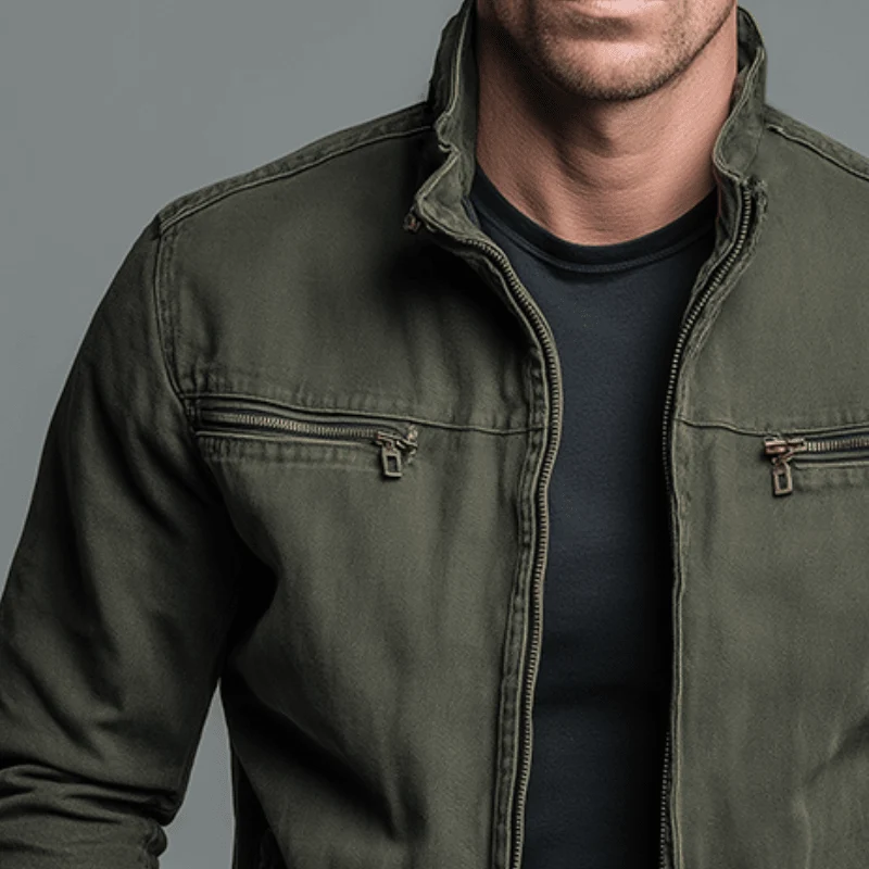 CARLOS™ – Vintage-Baumwolljacke mit Reißverschluss