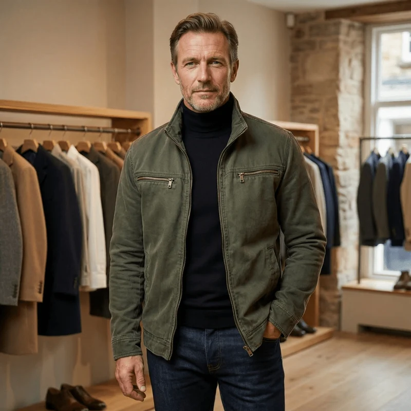 CARLOS™ – Vintage-Baumwolljacke mit Reißverschluss