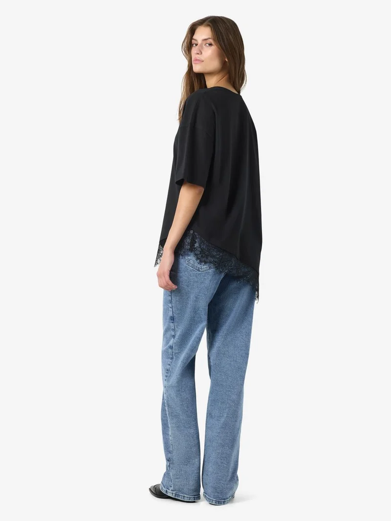 NMEASY LACE DETAIL S/S T-SHIRT /TNT