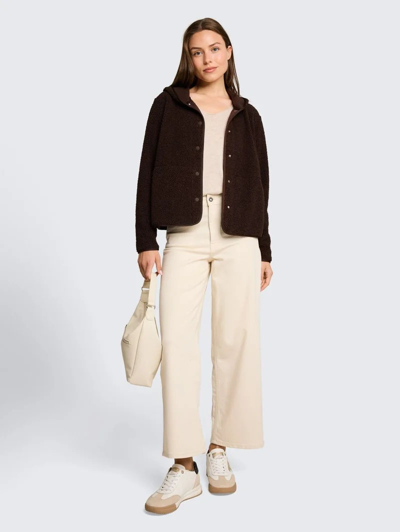 Teddy Sweatjacke mit Kapuze