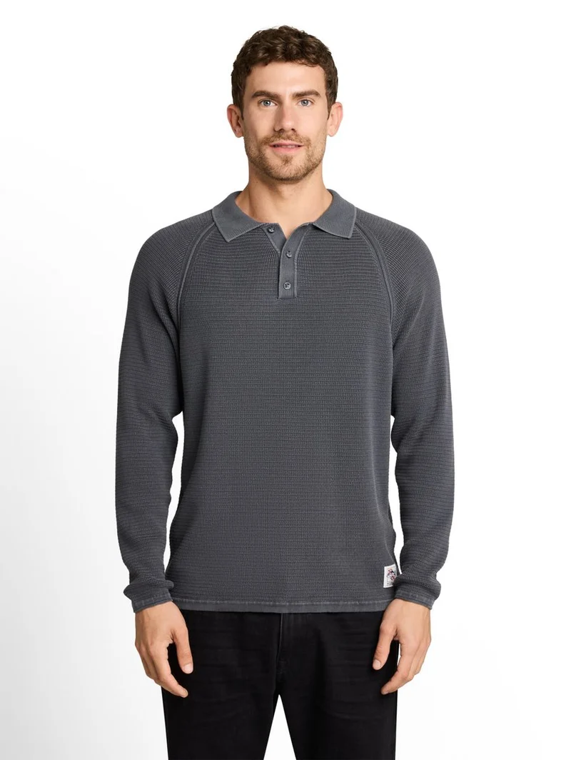 Strick-Poloshirt im Washed-Look