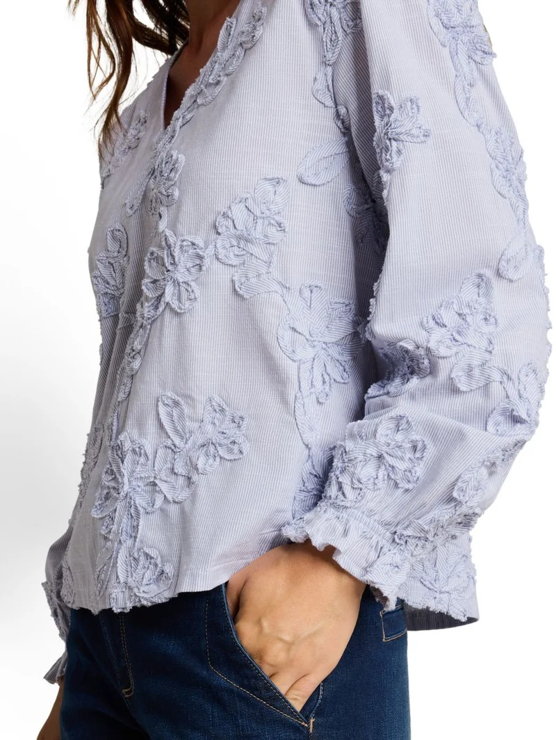 Bluse mit Blumen-Stickerei